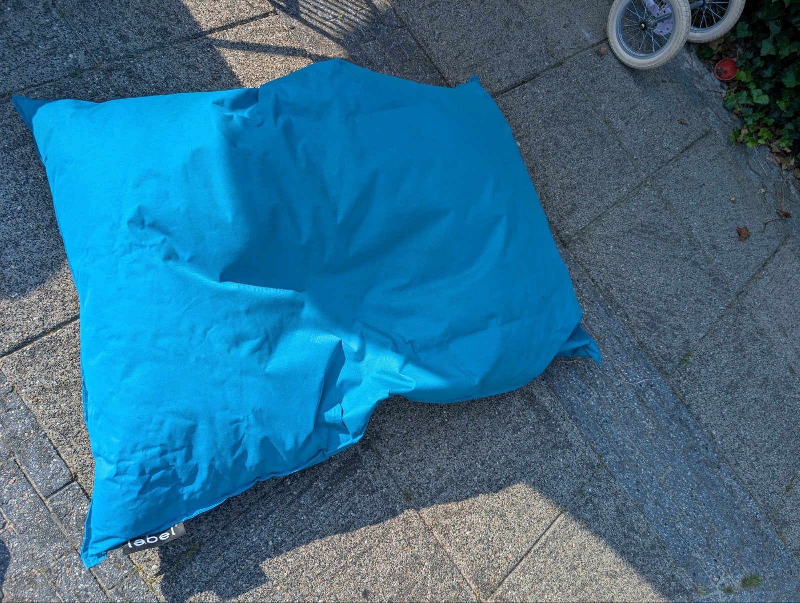 label zitzak, Ophalen, Gebruikt, Blauw, Zitzak