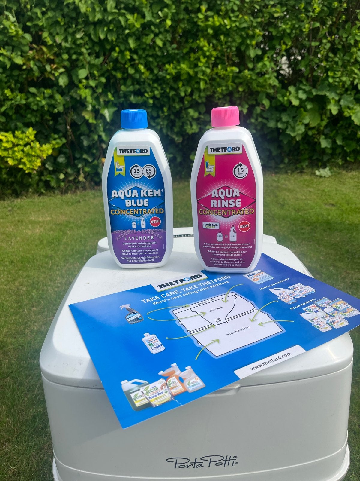 Thetford Porta Potti met Aqua Kem Blue & Aqua Rinse, Ophalen of Verzenden, Zo goed als nieuw