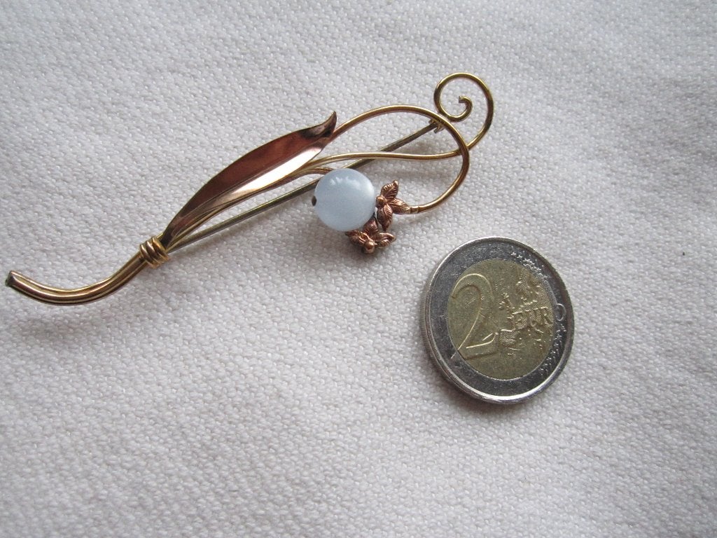 27.  Schitterende oude broche, VAN DELL,  12K gold filled, Ophalen, Zilver, Broche