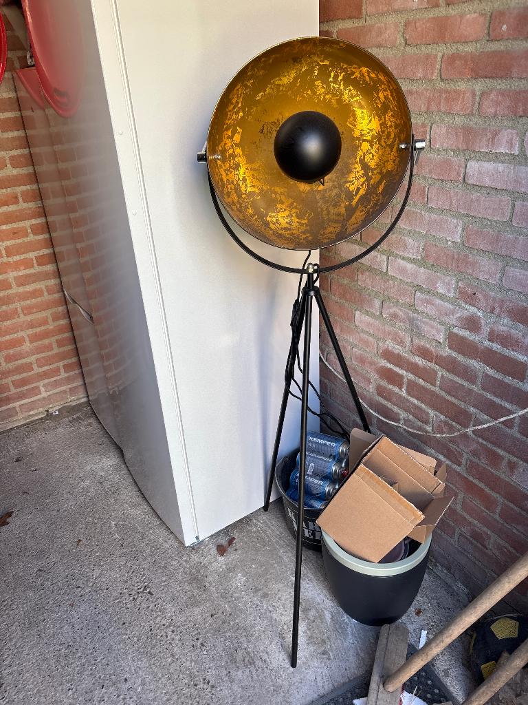 Vloerlamp zwart goud van Rietveld, Ophalen, Zo goed als nieuw, 150 tot 200 cm
