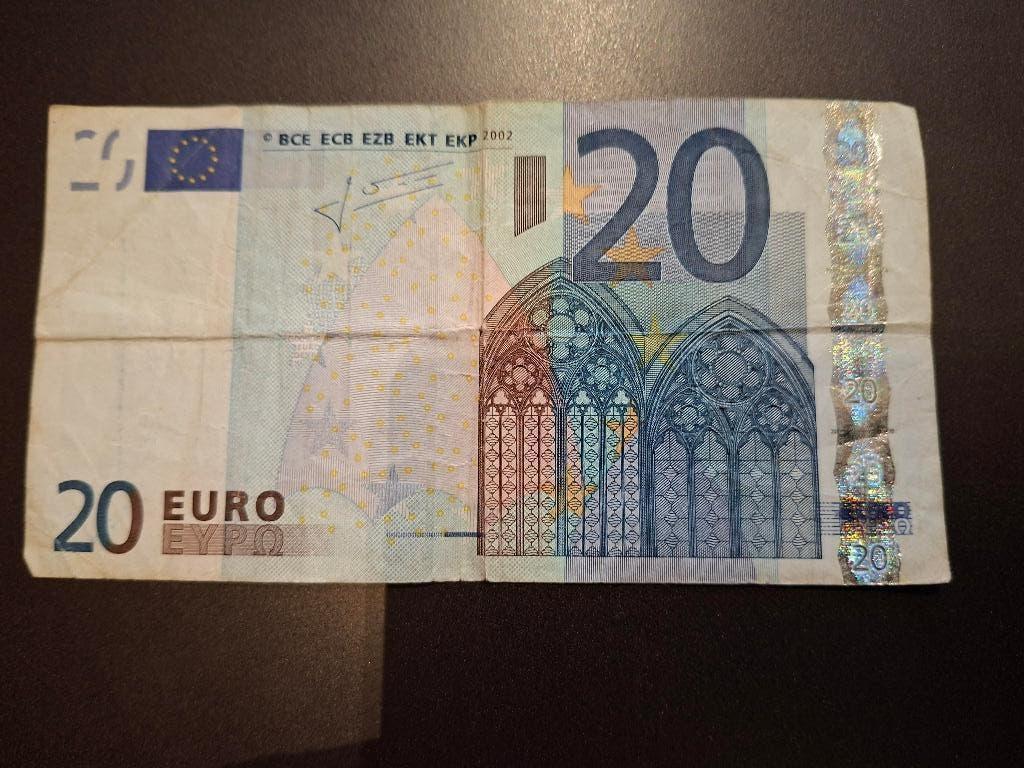 2002 Malta 20 euro oude serie Trichet printcode G009, Postzegels en Munten, Bankbiljetten | Europa | Eurobiljetten, Verzenden