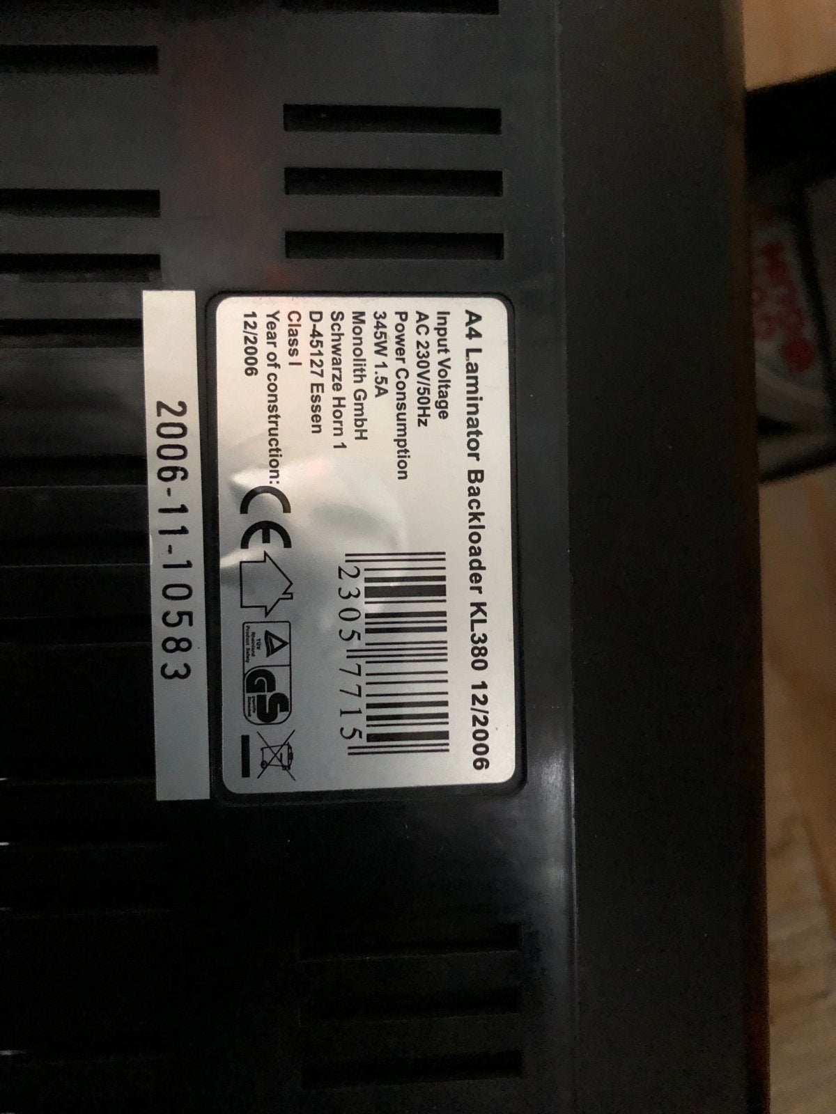 Lamineerapparaat A4 Monolith Quigg KL380, Diversen, Ophalen of Verzenden, Gebruikt