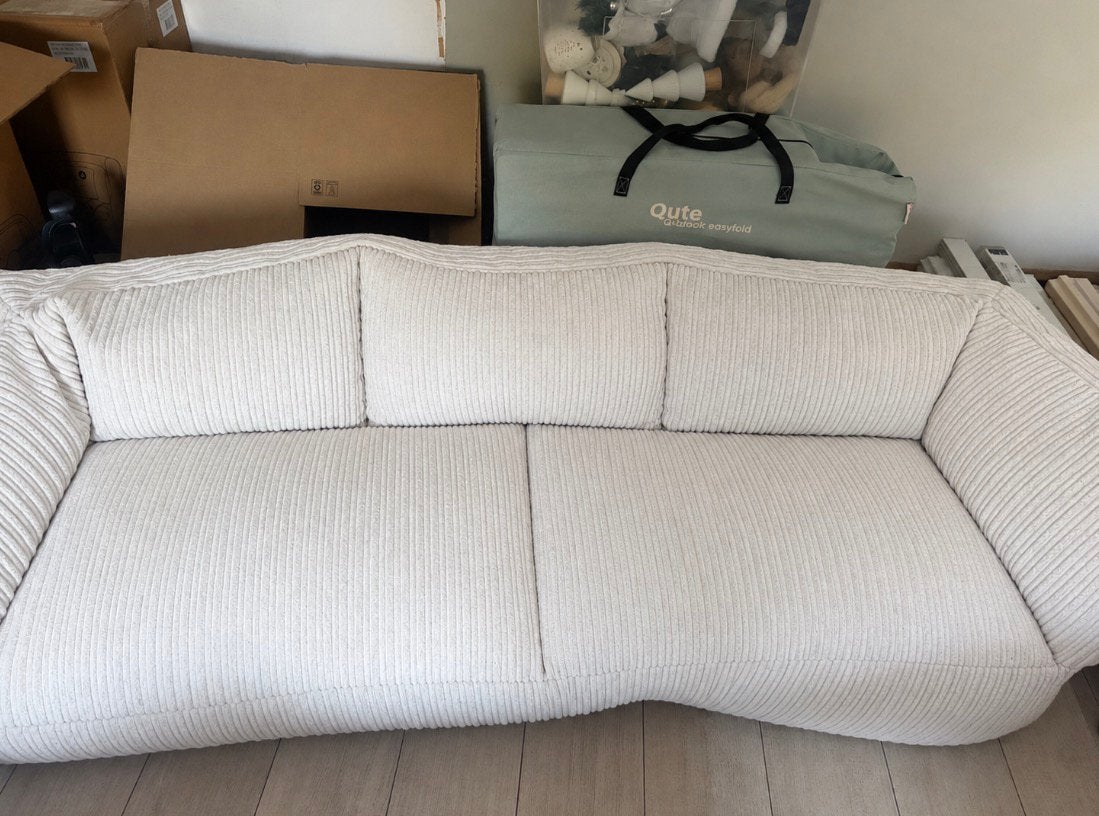 Big bertha zitzak bank 3 zits corduroy creme, Ophalen, Minder dan 75 cm