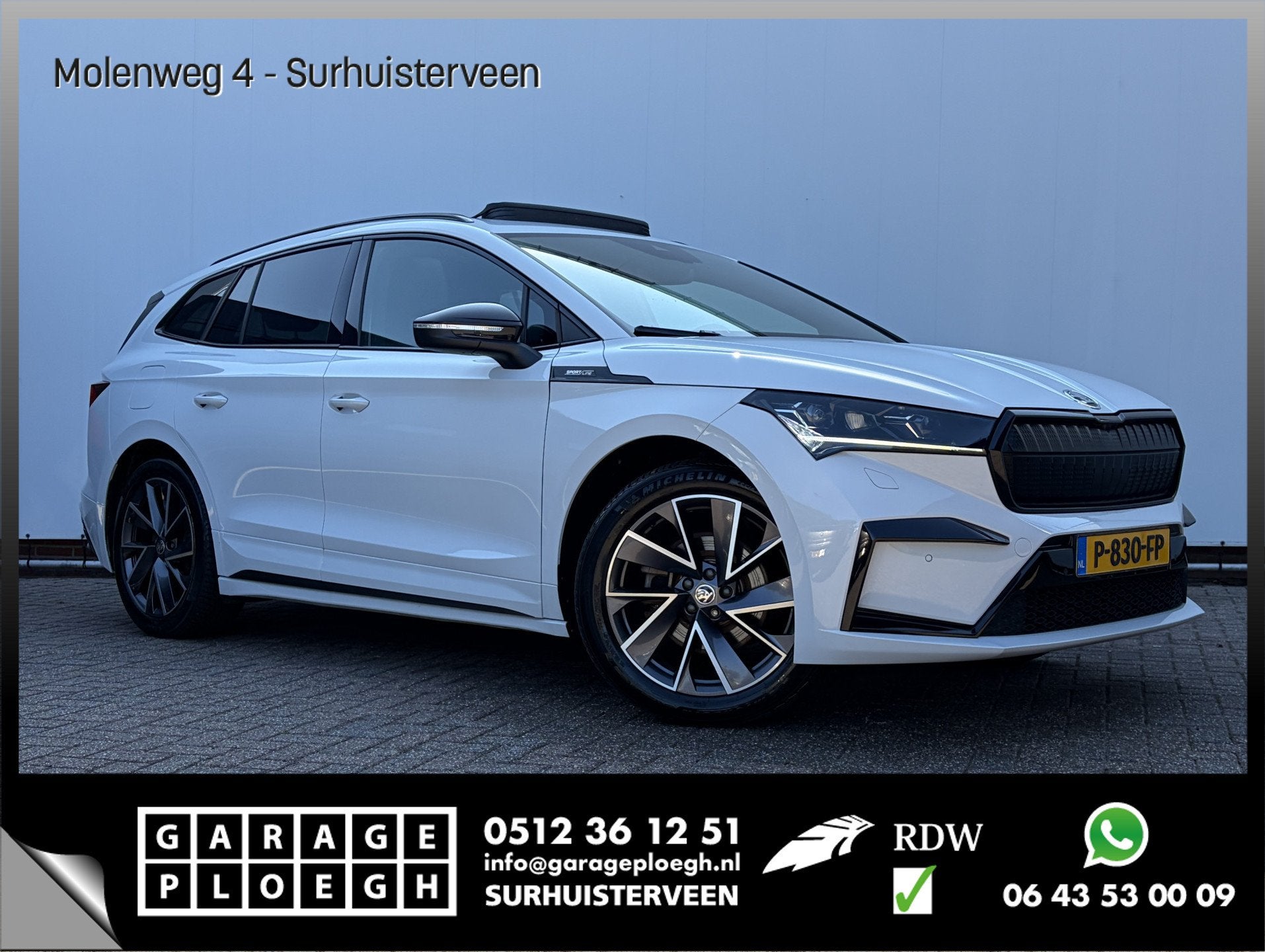 Skoda Enyaq iV SOH 92%60 Sportline Pano Camera Carplay Led S, Auto's, Automaat, Achterwielaandrijving, Gebruikt, 110 €/maand