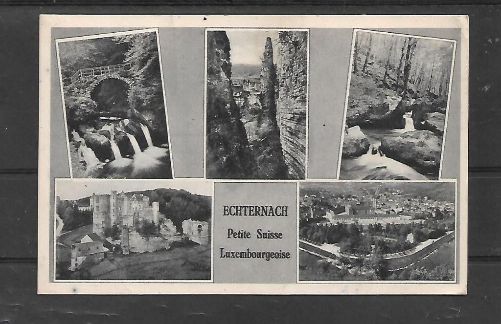 Luxemburg Kaart nr. 7470 uit Echternach  gelopen, Ophalen, 1940 tot 1960, Gelopen, België en Luxemburg
