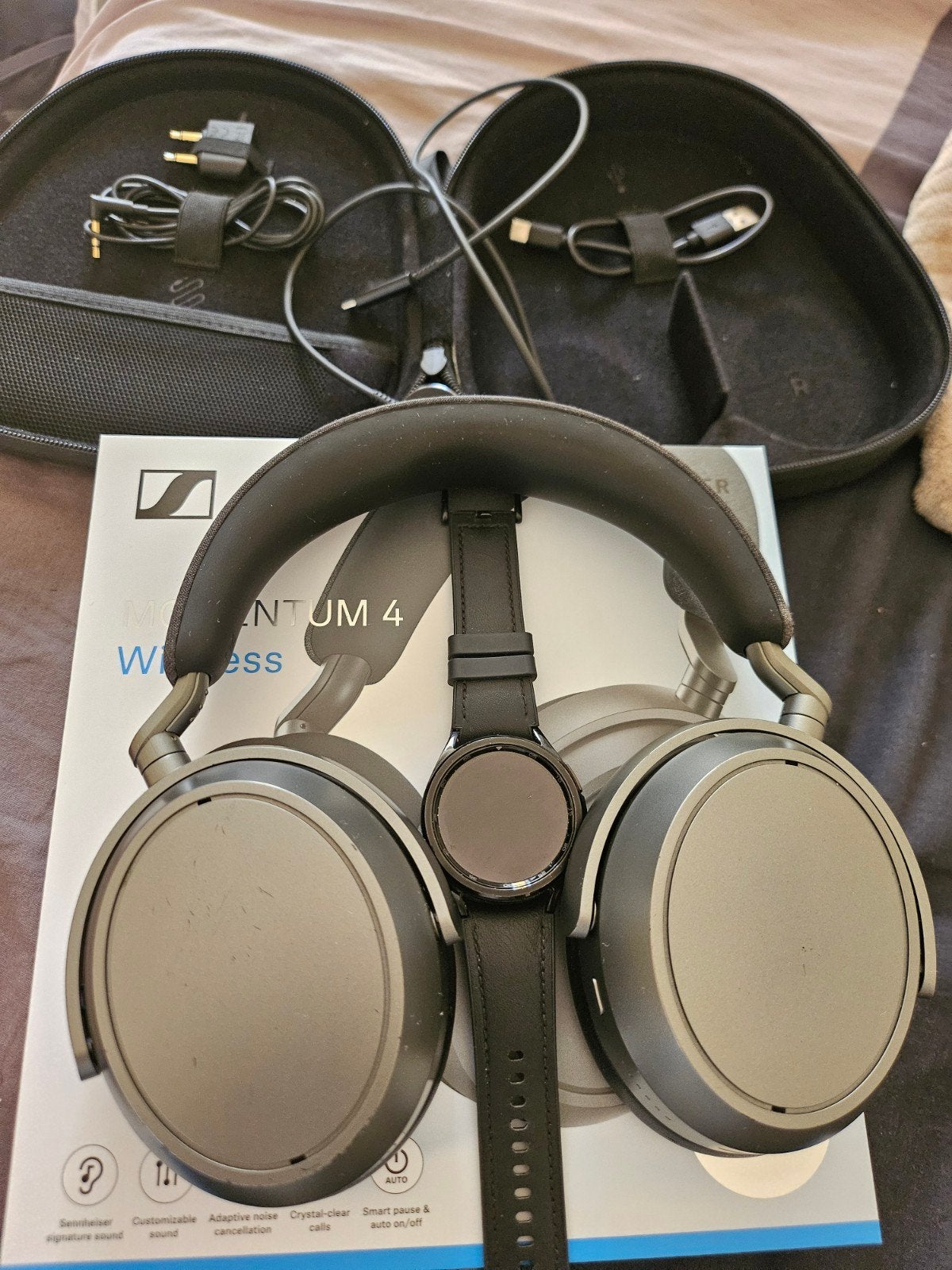 Sennheiser Momentum 4 & Galaxy Watch 6 Classic - Topstaat, Audio, Tv en Foto, Koptelefoons, Sennheiser, Ophalen of Verzenden, Zo goed als nieuw