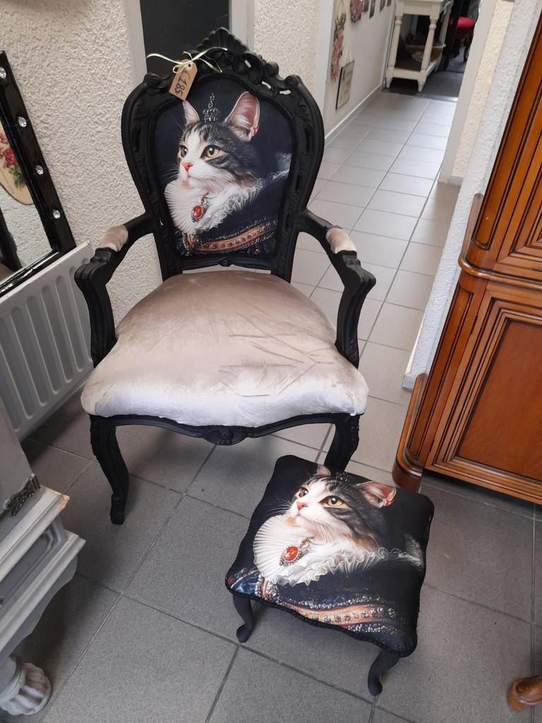 Mooie barok fauteuile met bij passende voeten bankje, Ophalen of Verzenden