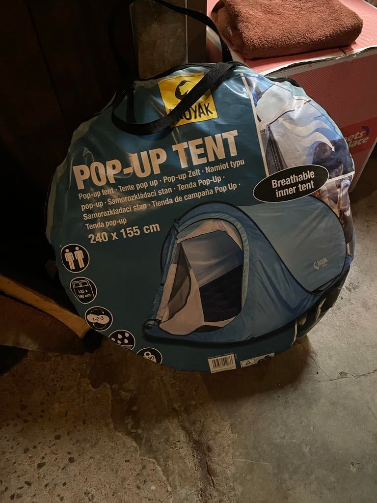 2-persoons pop-up tent - Zo goed als nieuw, Ophalen of Verzenden, Zo goed als nieuw, Tot en met 2