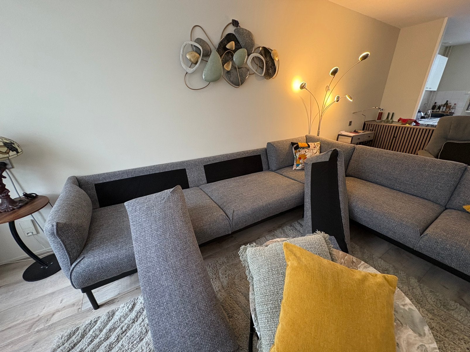 IKEA Hoekbank Grijs Hoek Verstelbaar - ZGA, Ophalen of Verzenden, Zo goed als nieuw