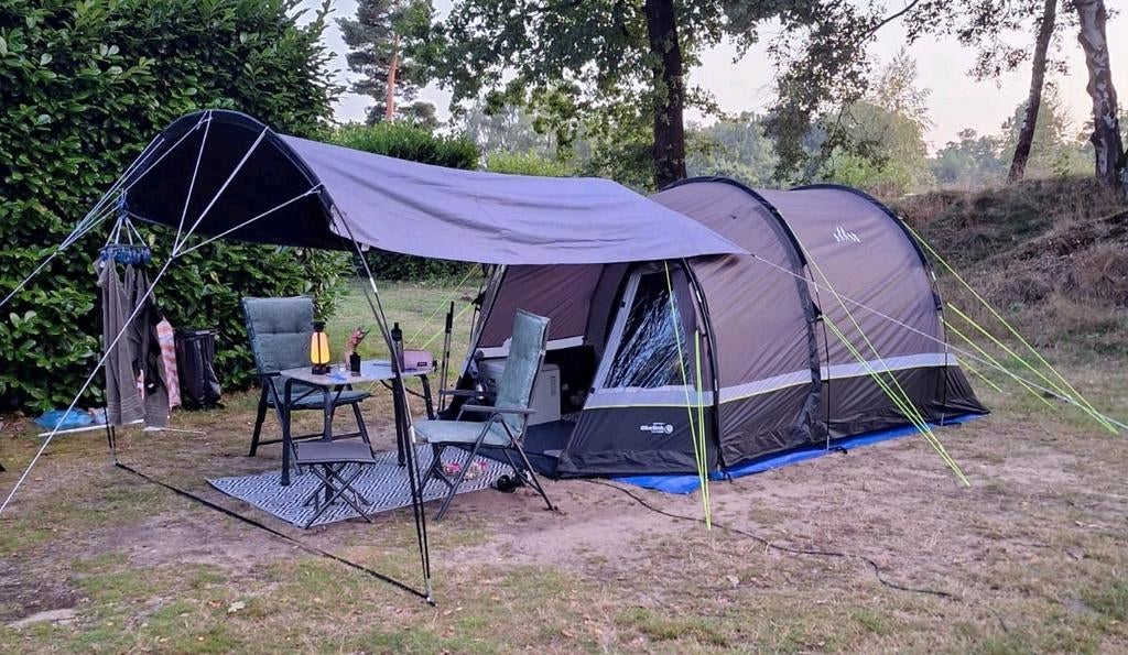 Obelink Benidorm 4 cooldark tunneltent + bijpassende luifel, Caravans en Kamperen, Tenten, tot en met 4, Zo goed als nieuw, Ophalen