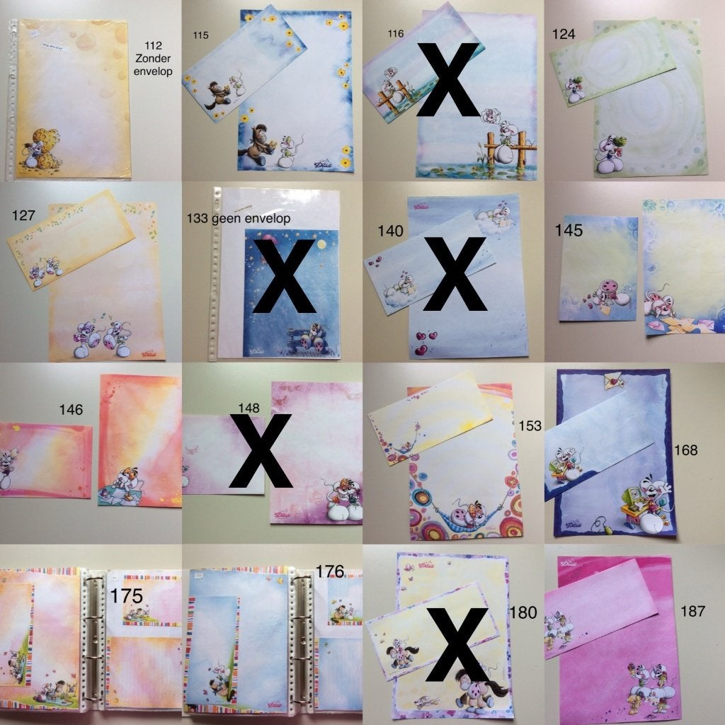 Diddl briefpapier met envelop (x11), Verzamelen, Diddl, Zo goed als nieuw, Papier, Kaart of Schrift, Diddl, Ophalen of Verzenden