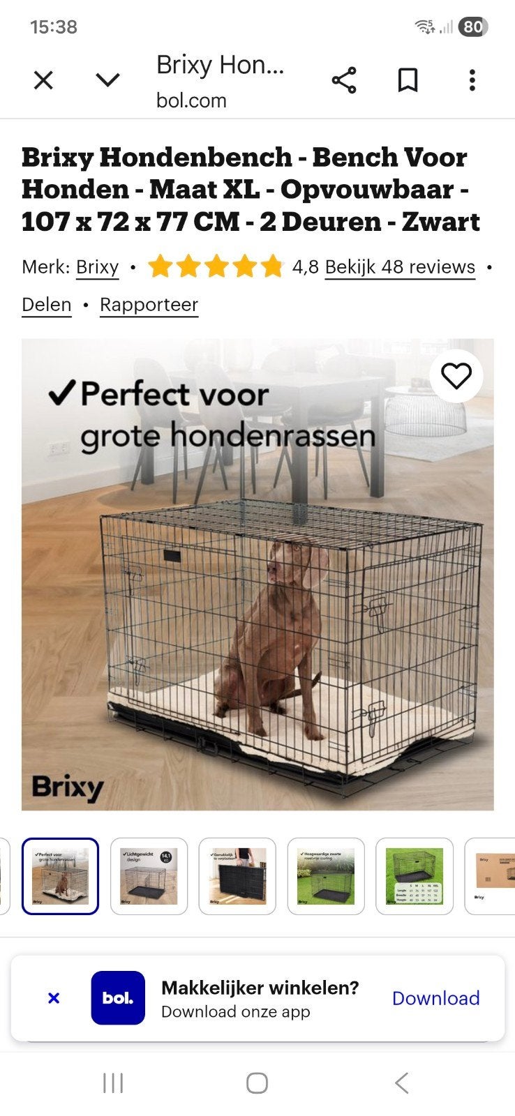 Hondenbench XL, Dieren en Toebehoren, Hondenbenches, Ophalen, Zo goed als nieuw