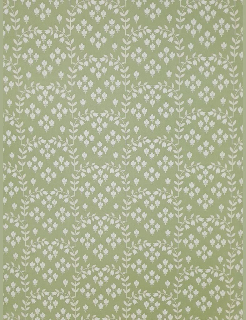 3550 retro behang witte bloemetjes zachtgroene fond swiet, Huis en Inrichting, Stoffering | Behang, Ophalen of Verzenden, 75 m² of meer