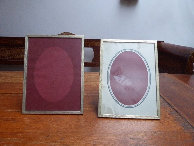 2 vintage metalen fotolijsten, Antiek en Kunst, Ophalen of Verzenden
