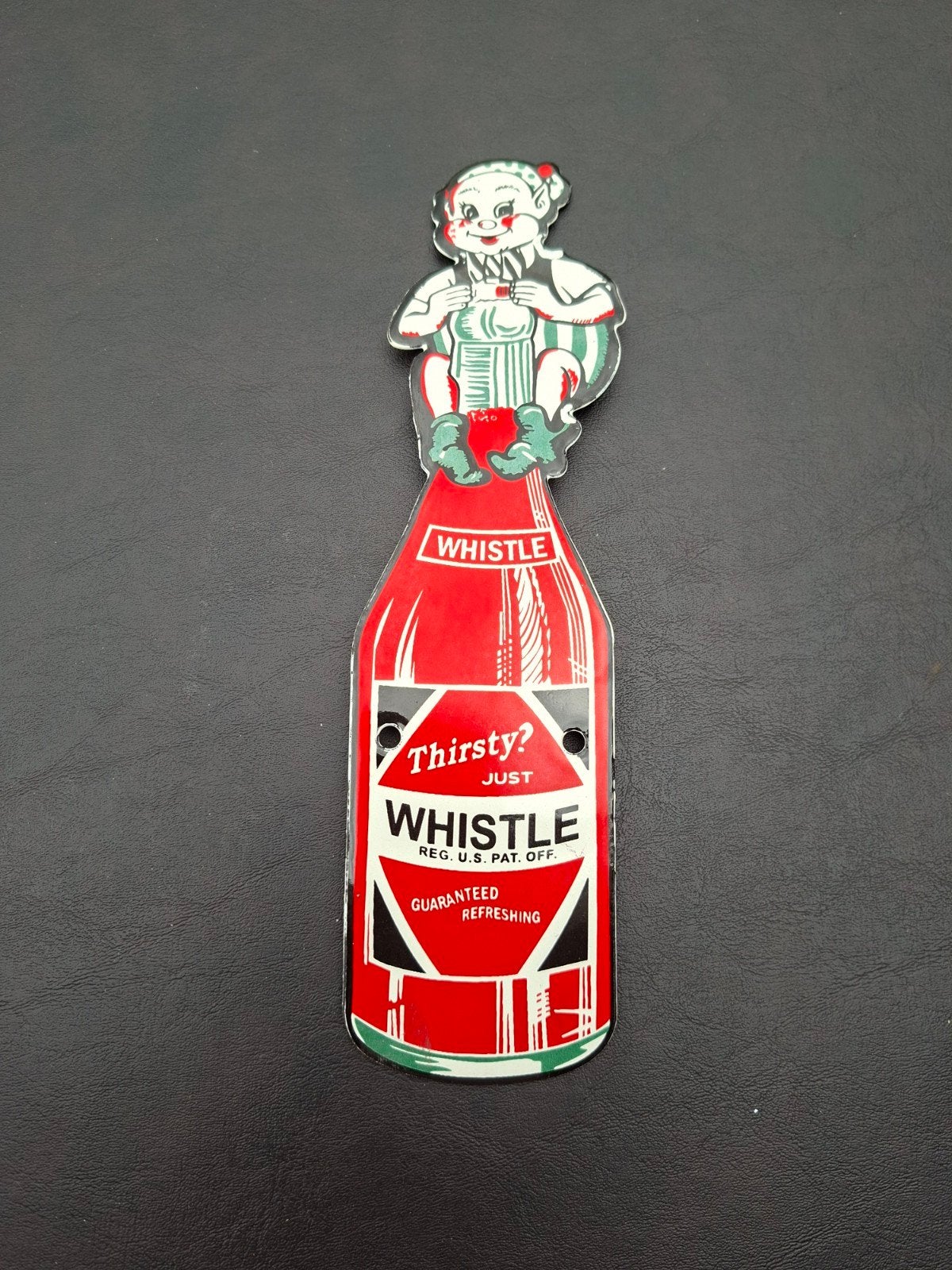 Emaille Whistle bordje, Ophalen of Verzenden, Gebruikt, Reclamebord