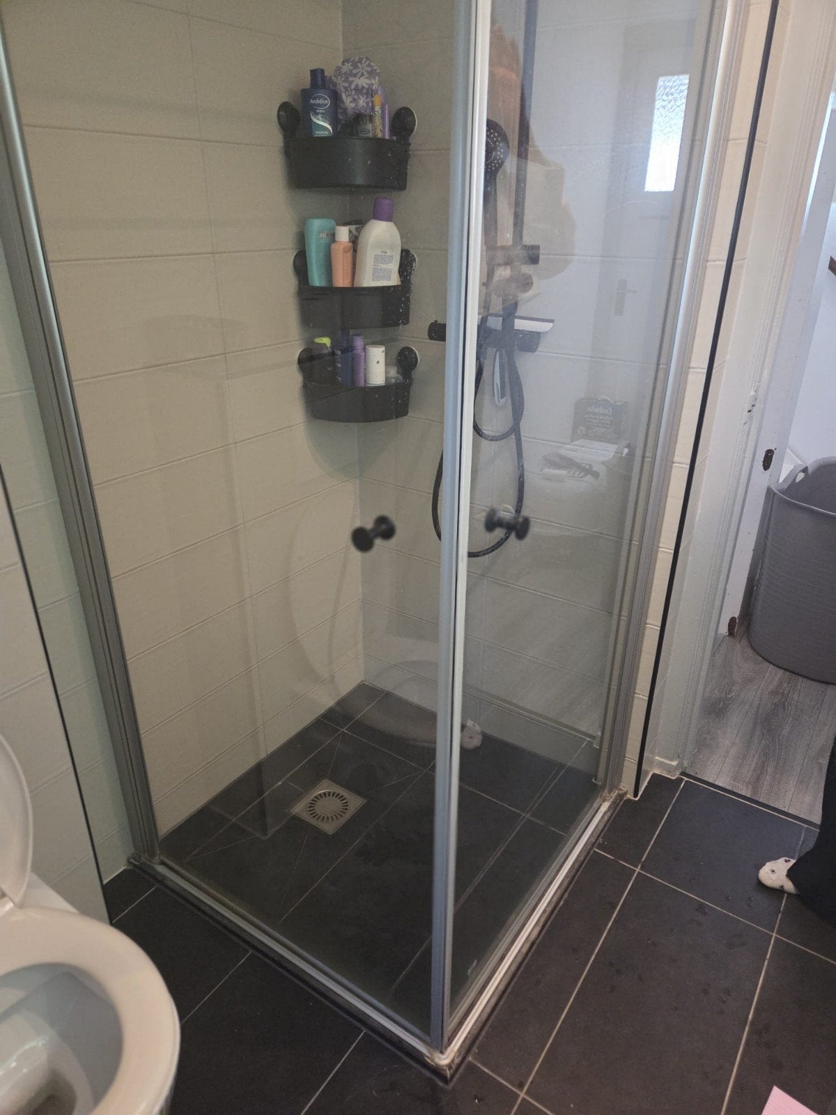 Glazendouchedeuren met handgrepen, Ophalen, Gebruikt, Met douche