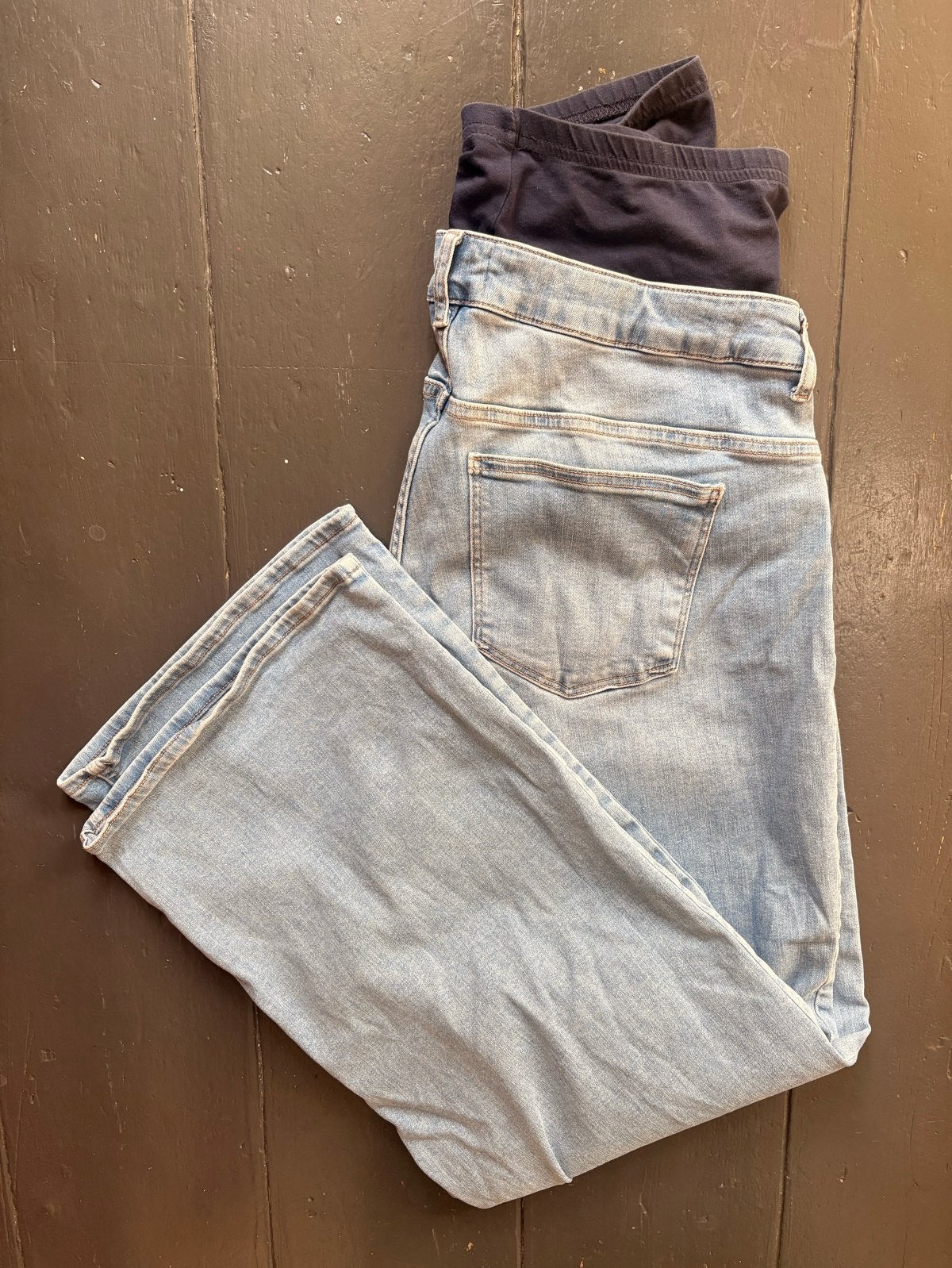 Zwangerschapsjeans met wijde pijpen, maat L, Kleding | Dames, Blauw, Gedragen, Broek of Spijkerbroek, Ophalen