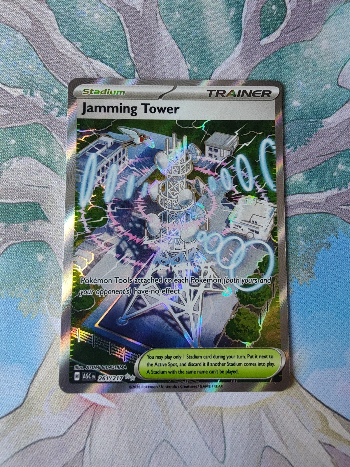 Pokemon ascended heroes jamming tower trainer 261/217, Ophalen of Verzenden, Nieuw, Losse kaart, Foil