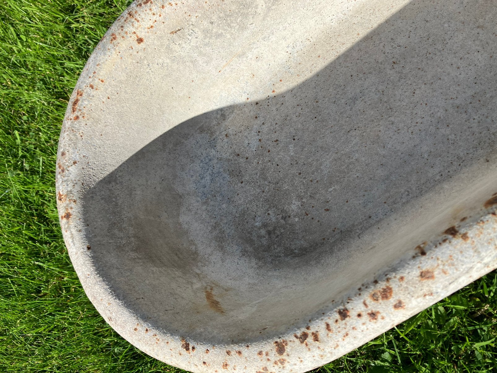Oude TROG ijzer voederbak VOGELBAD landelijk tuindecoratie, Ophalen, Gebruikt, Minder dan 30 cm, Rond
