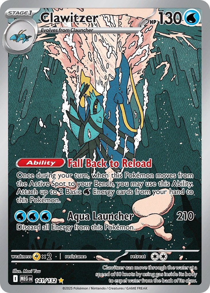 Clawitzer 141 - Mega Evolution Pokémonkaart, Ophalen, Zo goed als nieuw, Losse kaart