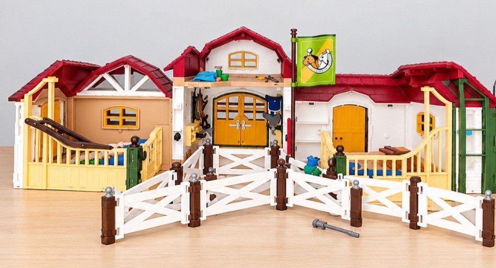 Playmobil manege en wasstraat accessoires, Gebruikt, Gebouw, Country, Complete set