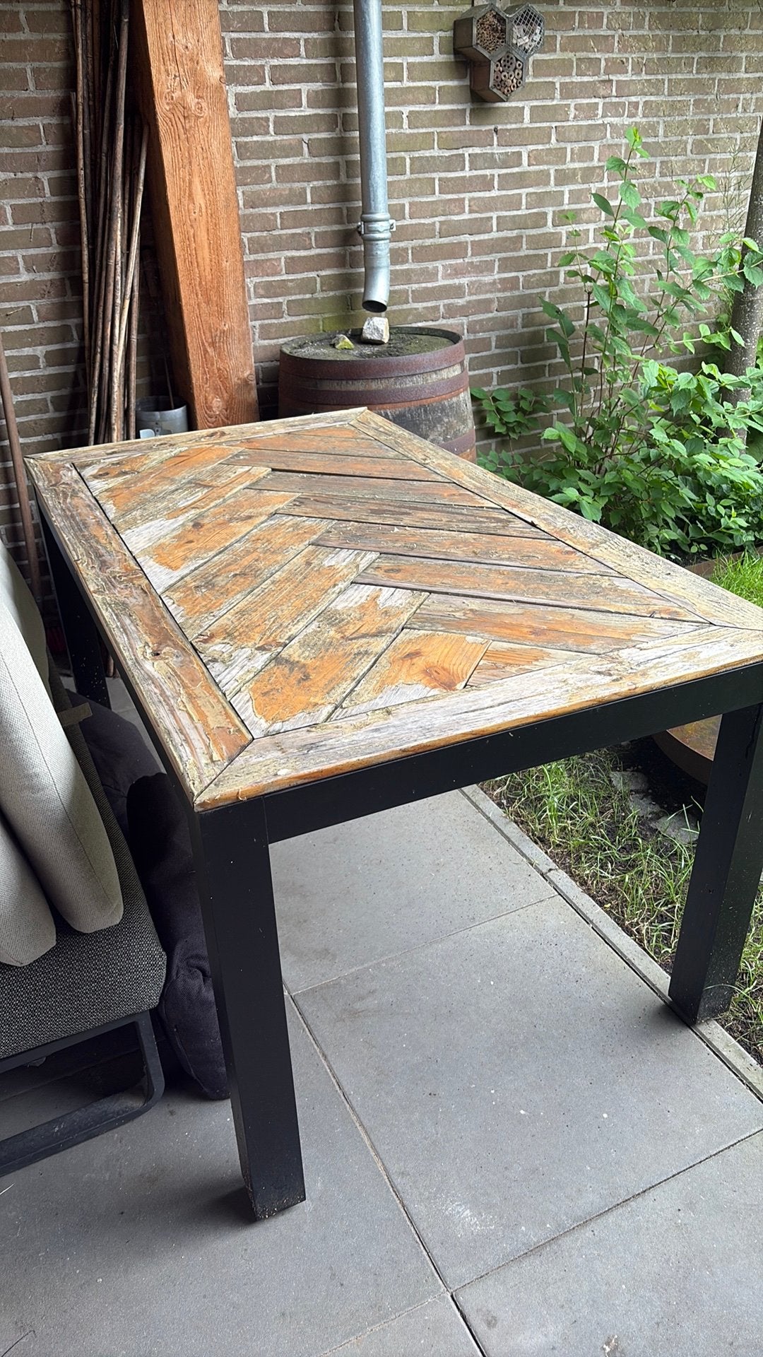 Tuintafel, Tuin en Terras, Ophalen, Gebruikt, Rechthoekig, Hout