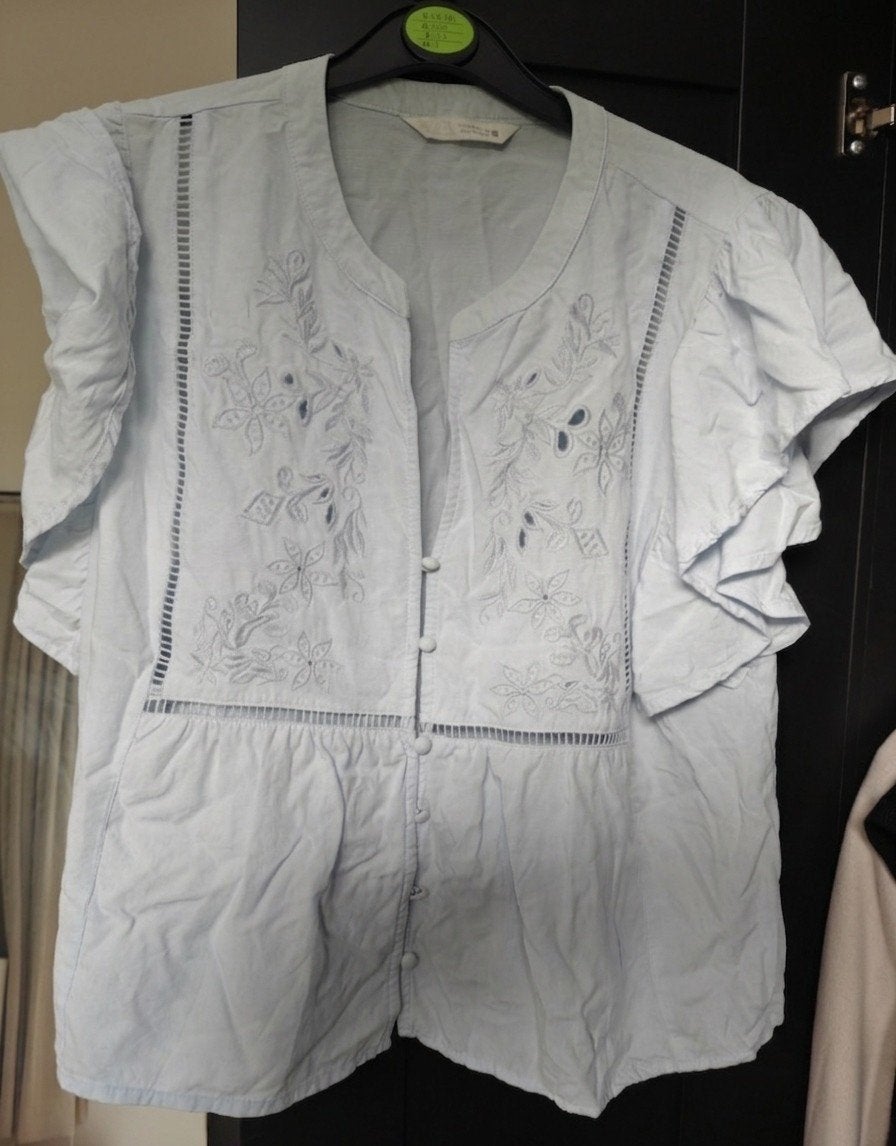 Zara blouse maat M medium / eu 38 met borduursel, Ophalen of Verzenden, Zo goed als nieuw
