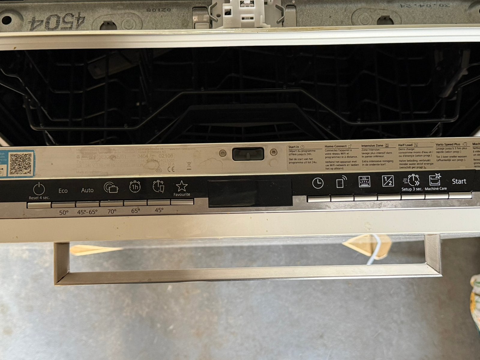 Siemens inbouw vaatwasser- SN63EX20BE, Ophalen, Minder dan 85 cm, Eco programma, Minder dan 10 liter