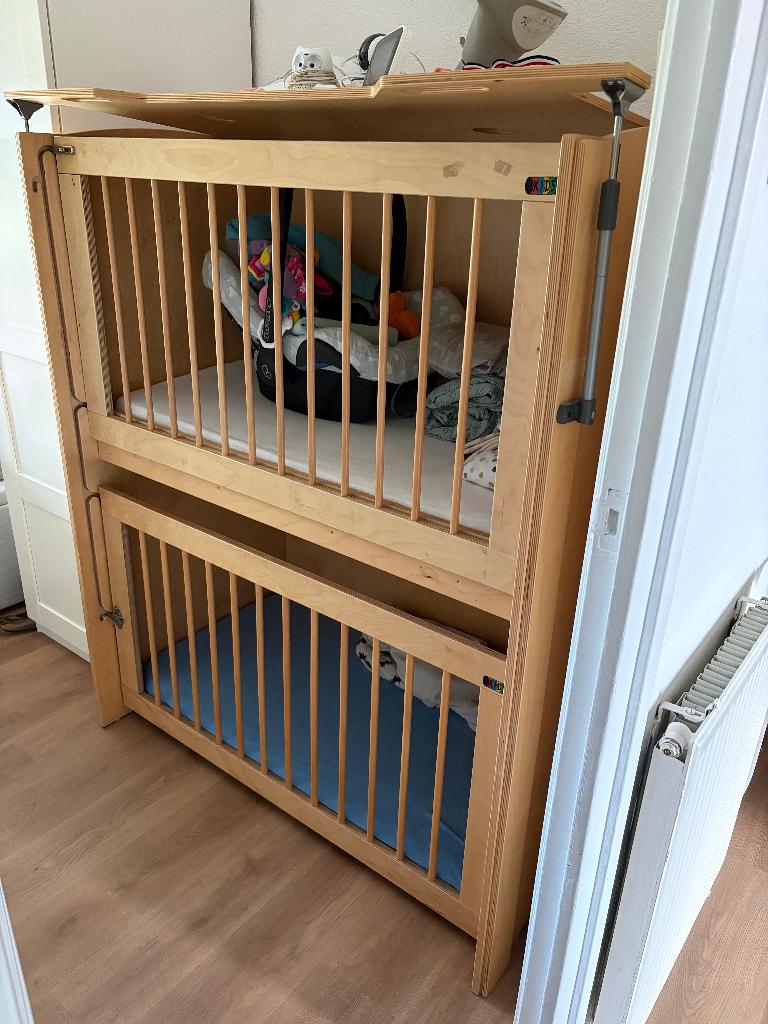duo bedje, Kinderen en Baby's, Babywiegjes en Ledikanten, Ophalen, Gebruikt, Ledikant