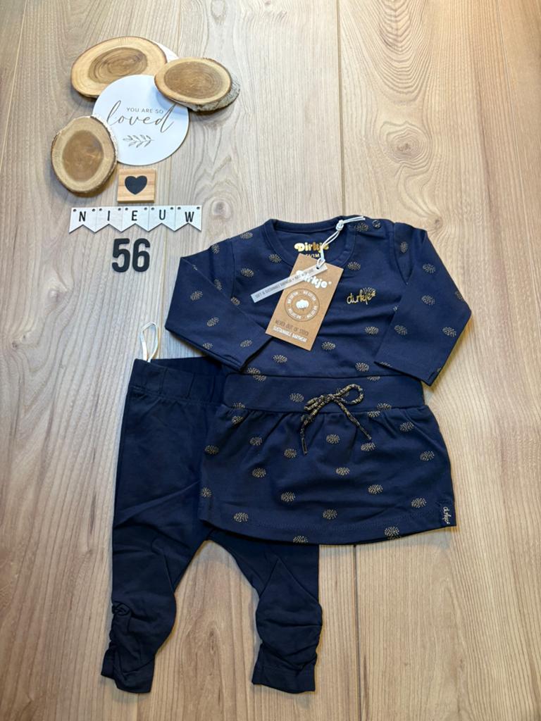 Baby meisje Dirkje blauw setje jurkje legging maat 56, Kinderen en Baby's, Ophalen of Verzenden, Nieuw, Meisje, Setje