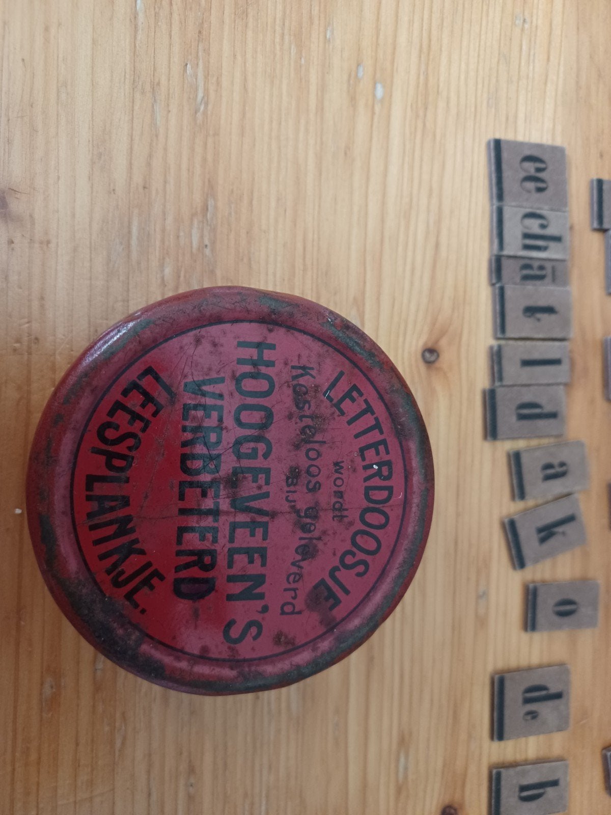 Vintage Hoogeveen's Letterdoosje  Leessplankje, Ophalen of Verzenden