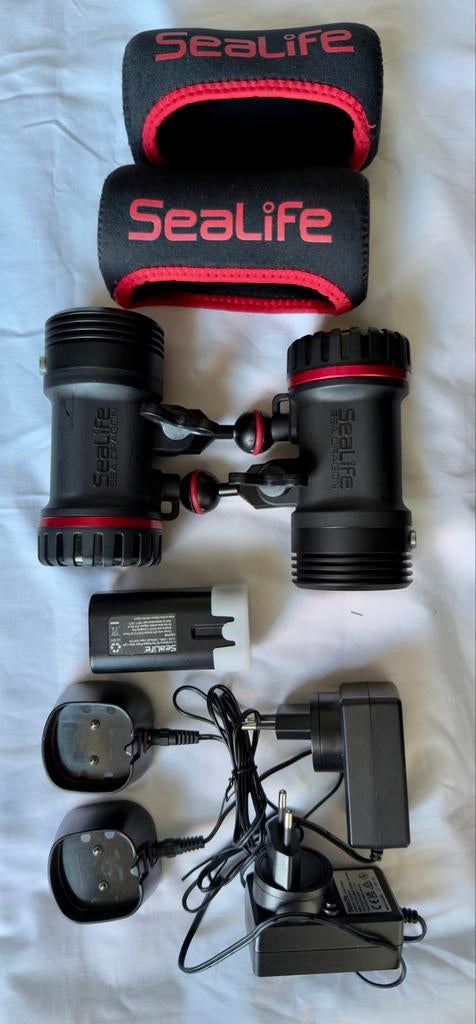 Sealife Sea Dragon 5000+ Color Boost Videolampen Set, Ophalen of Verzenden, Gebruikt, Meer dan 40 meter, Accessoires