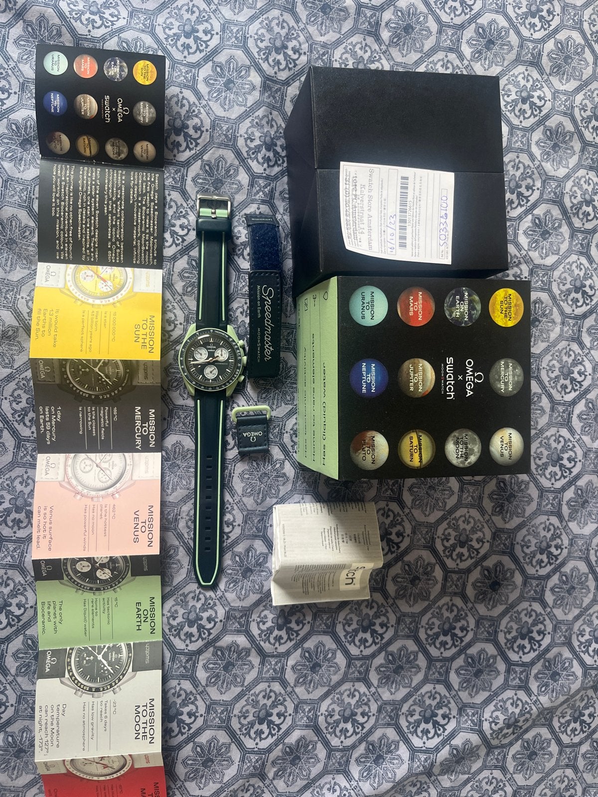 Omega x Swatch Moonswatch Mission on Earth Horloge AP zgan, Kunststof, Polshorloge, Overige materialen, Ophalen of Verzenden