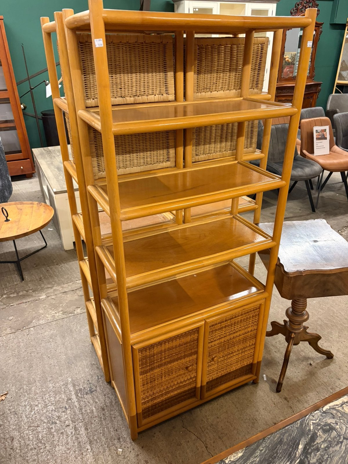 Rotan / bamboe stellingkast, Ophalen, ., Zo goed als nieuw, Minder dan 100 cm