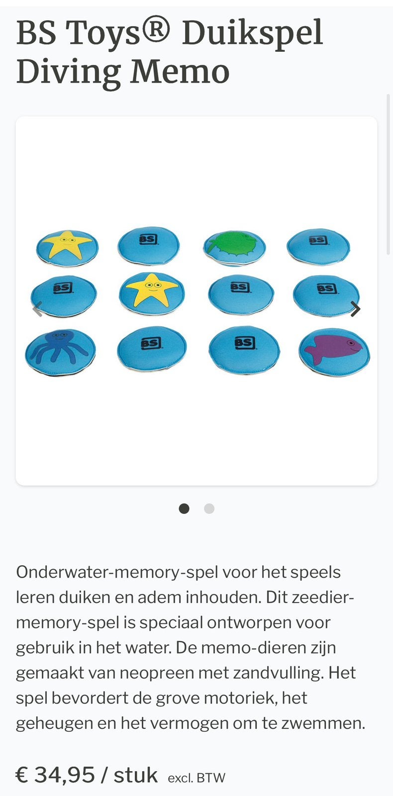 Diving memo- zwembadspel- strandspel memo, Ophalen of Verzenden, Zo goed als nieuw