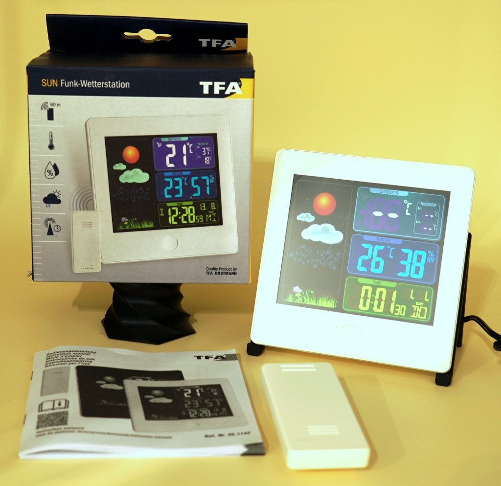 Witte TFA Dostmann SUN draadloos weerstation & kleurenscherm, ., TFA, Ophalen of Verzenden, Zo goed als nieuw