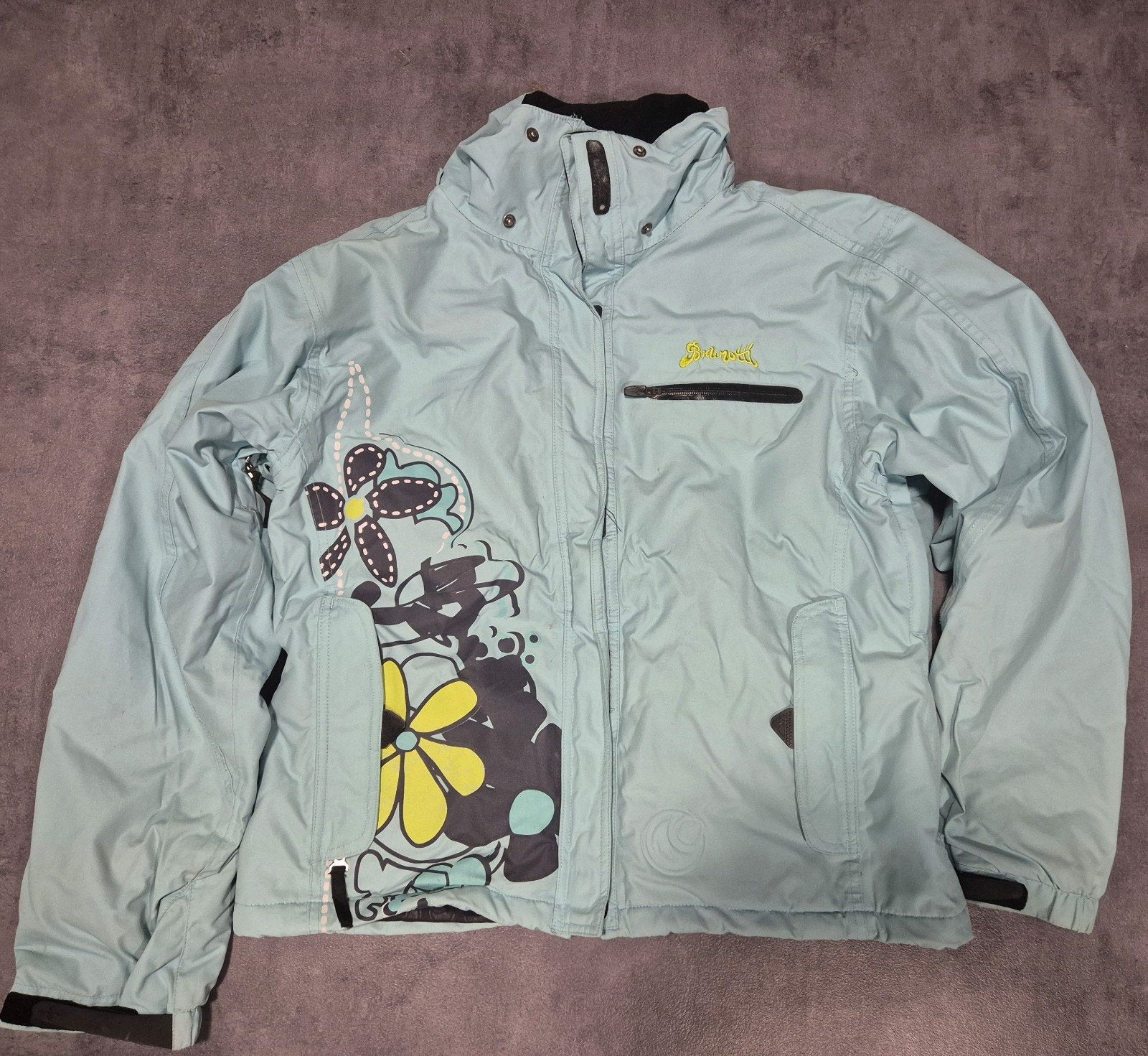 Blauwe ski-jas met bloemenprint - Maat XXL, Maat 46/48 (XL) of groter, Ophalen of Verzenden, Brunotti, Jack