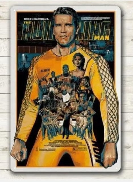 Vintage metalen bordje The Running Man (30x20cm), Ophalen of Verzenden, Nieuw, Reclamebord