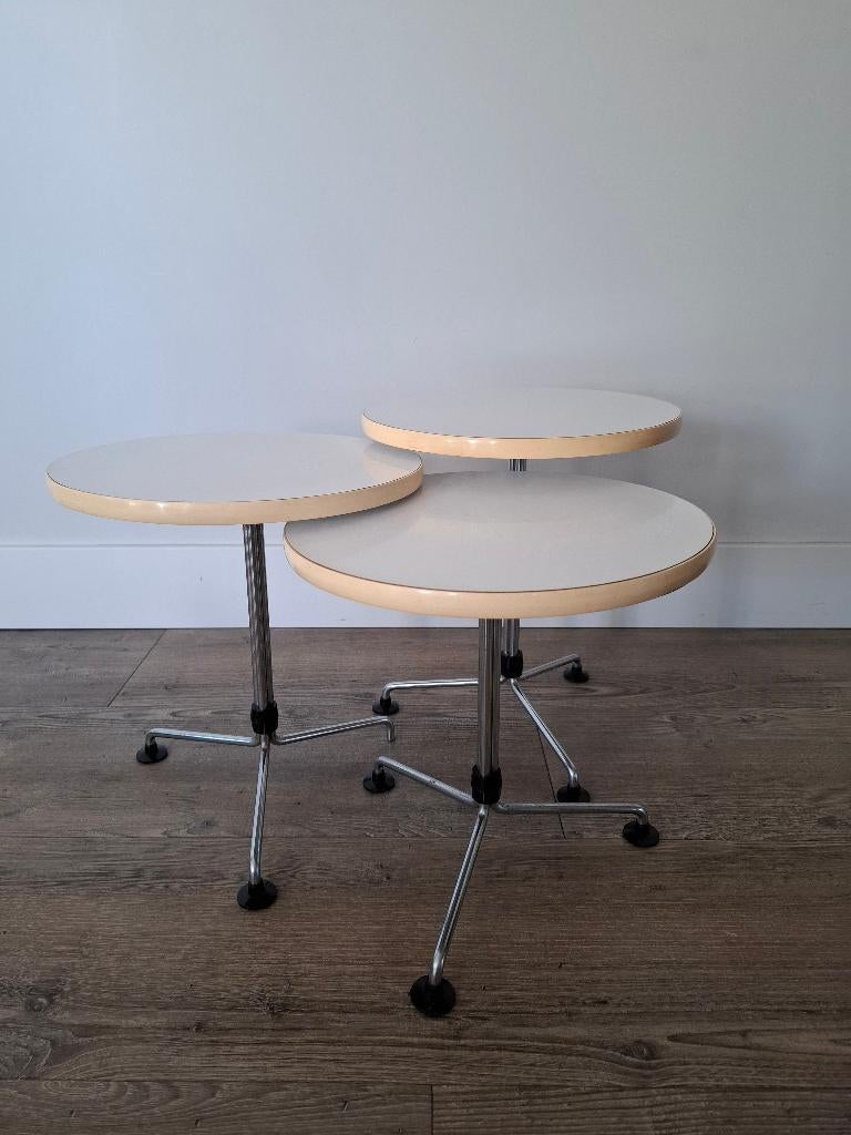Vintage bijzettafeltjes Brabantia, Minder dan 55 cm, Gebruikt, Rond, Ophalen