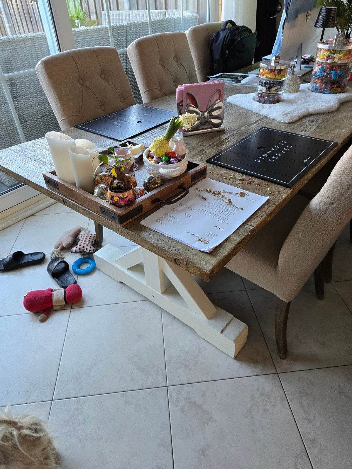 zware eettafel met 6 stoelen, Ophalen, Rechthoekig, 200 cm of meer, 50 tot 100 cm