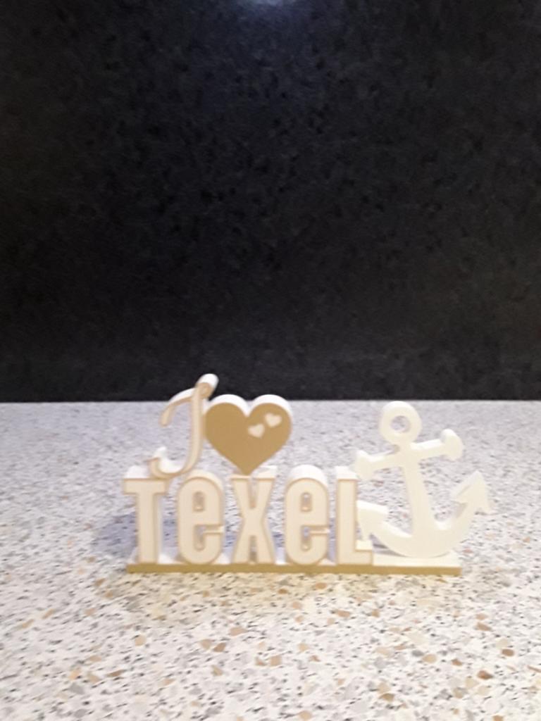 Decoratie 'I love Texel' met anker, Overige stijlen, Kunststof, Ophalen of Verzenden, Zo goed als nieuw