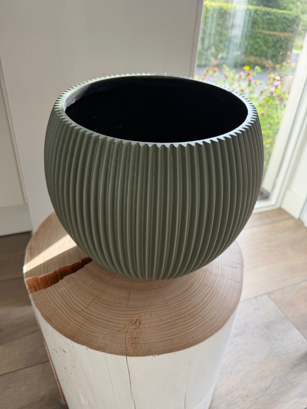 Intratuin plantenpot diepgroen, 25cm hoog, Overige materialen, Rond, Binnen, Zo goed als nieuw