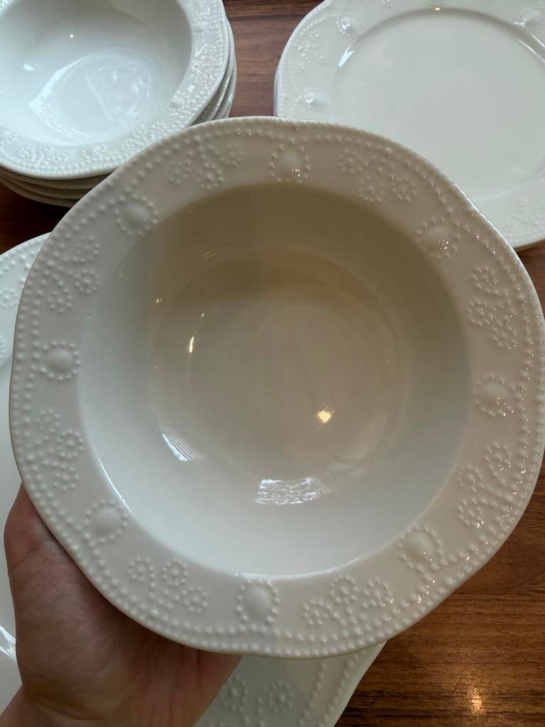 Kutahya Porselein Servies - Borden en Kommen (Wit), Ophalen of Verzenden