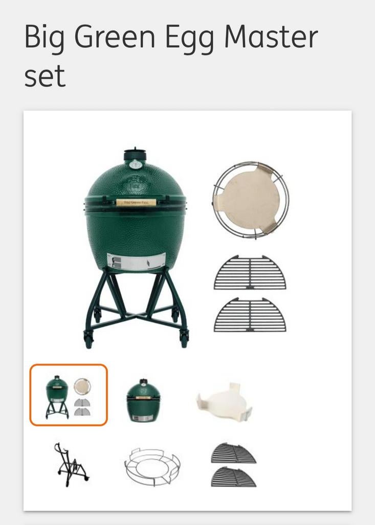 Big Green Egg Master Set XL nieuw incl garantie, Tuin en Terras, Houtskoolbarbecues, Ophalen of Verzenden, Nieuw