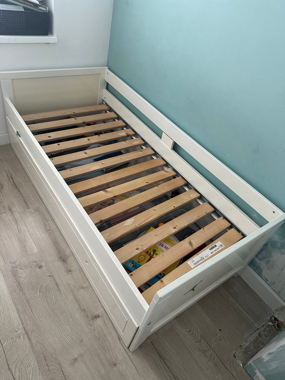 Junior bed, Ophalen, Wit, 190 cm of minder, Zo goed als nieuw