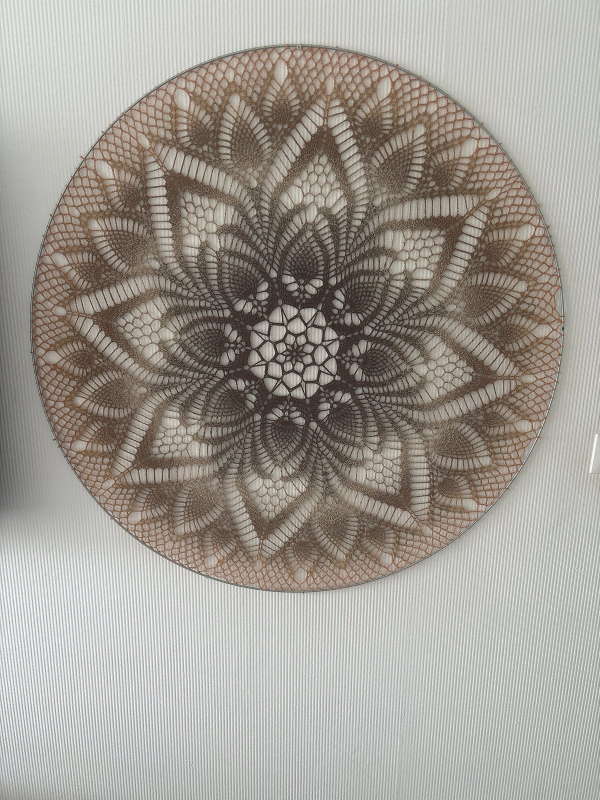Gehaakte Mandala Wanddecoratie - Bruin/Beige, Ophalen, Boho, Zo goed als nieuw, Bruin