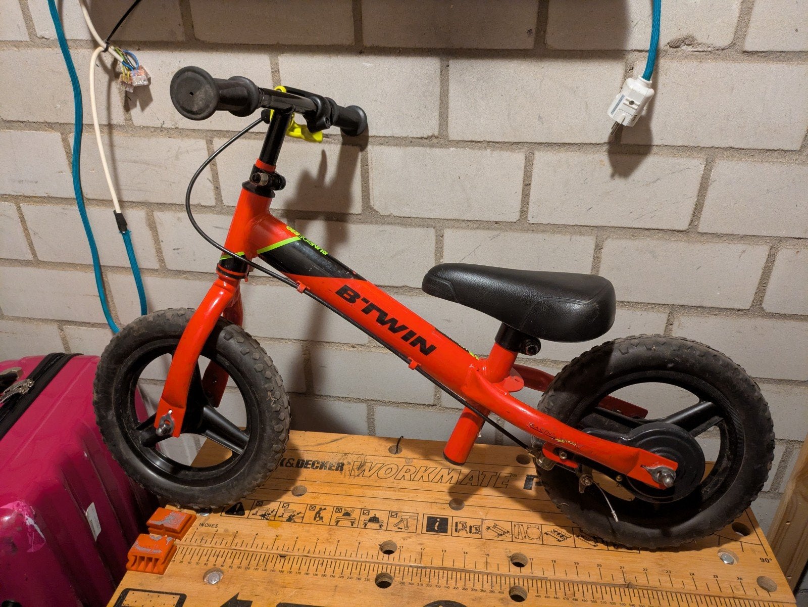 B'Twin loopfiets rood, Ophalen, Minder dan 16 inch