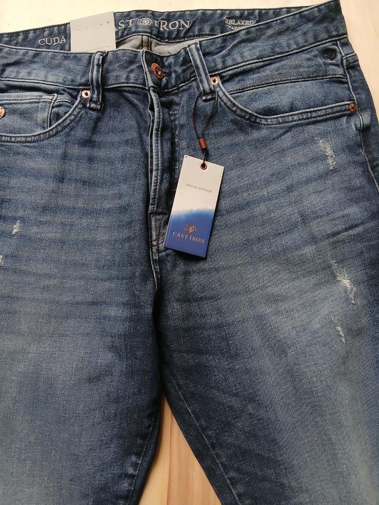 Cast Iron Cuda relaxed tapered fit jeans maat W33 L34, Blauw, Nieuw, Ophalen of Verzenden, W33 - W34 (confectie 48/50)