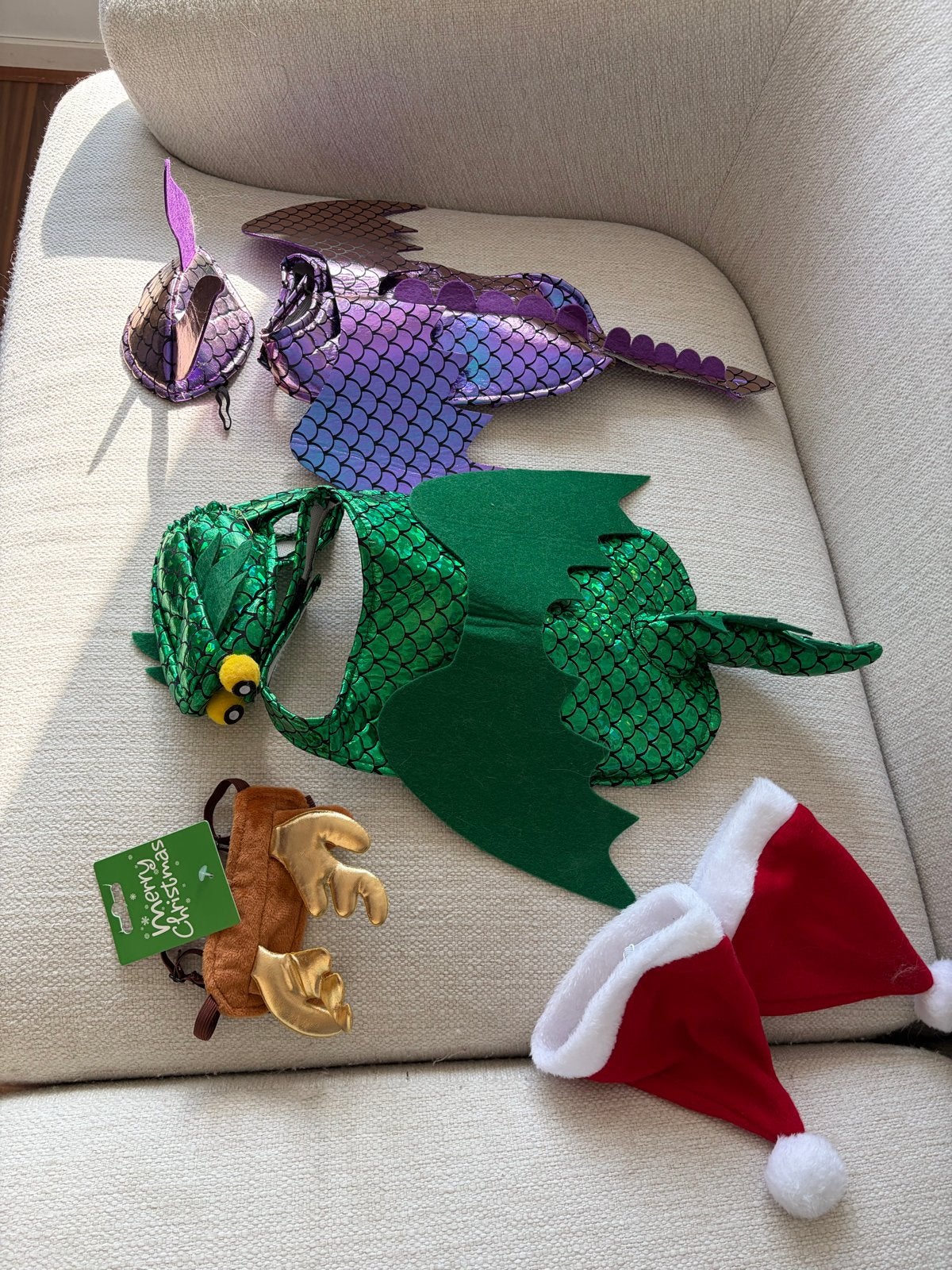 Feestartikelen: Drakenkostuums, Rendier en Kerstmutsen, Ophalen of Verzenden, Zo goed als nieuw