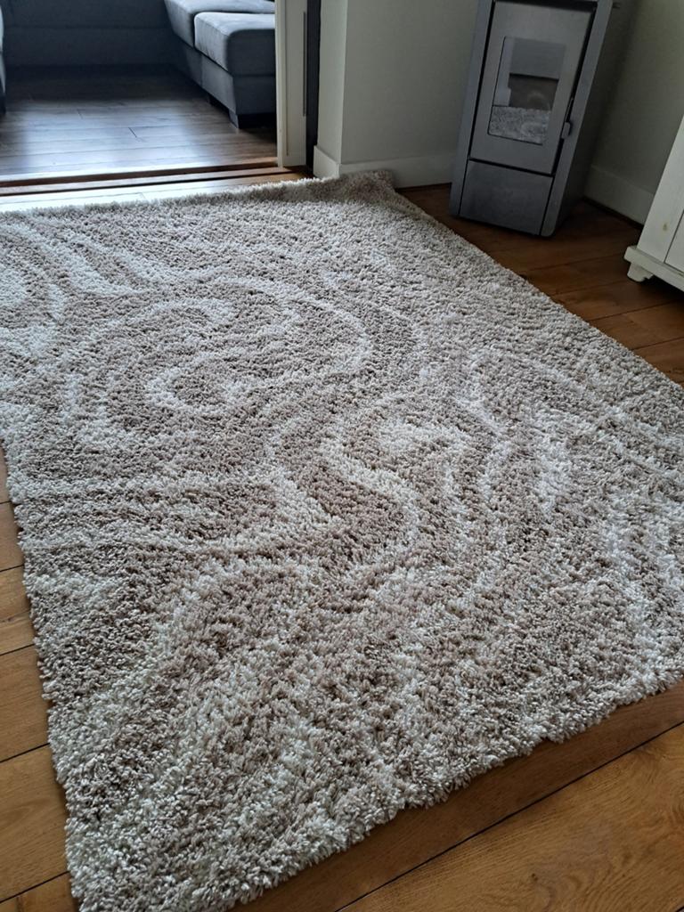 Vloerkleed 160 x 230cm organisch motief, naturel, neutraal, Ophalen, Beige, 150 tot 200 cm, 200 cm of meer